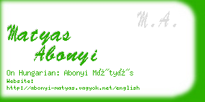 matyas abonyi business card